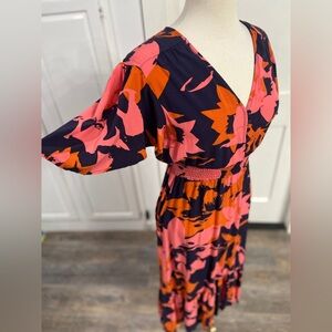 Anthropologie Abel the Label Smocked Waist Flutter Sleeves Maxi Dress Small